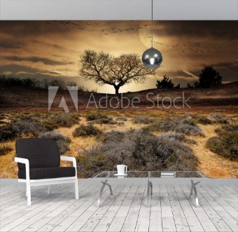 Picture of Paysage dsert arbre fantastique dcor aride sec scheresse climat
